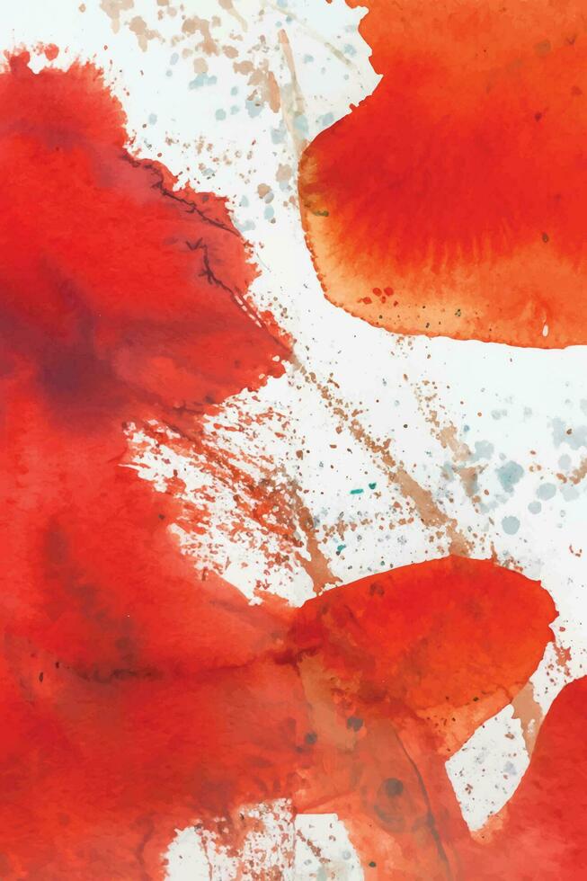 Red watercolor stain background vector