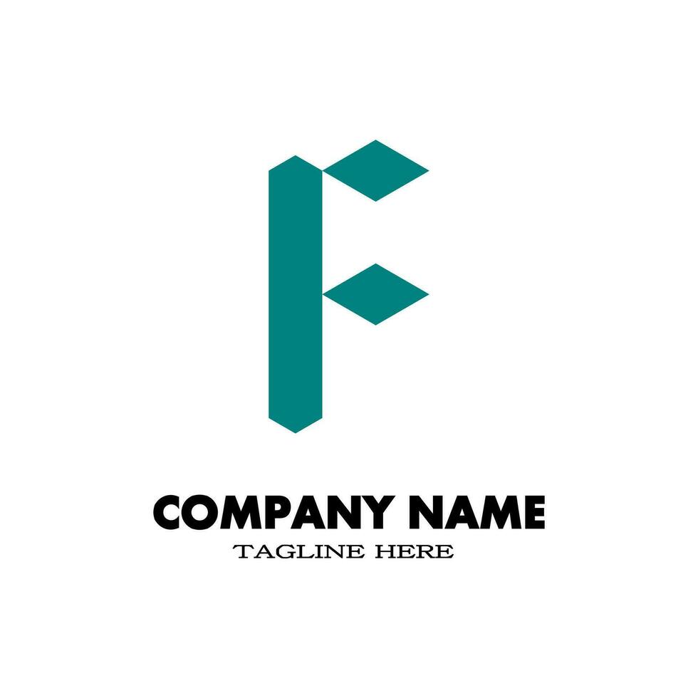 Simple letter F logo with tosca color. Design logo for your brand and company name. vector