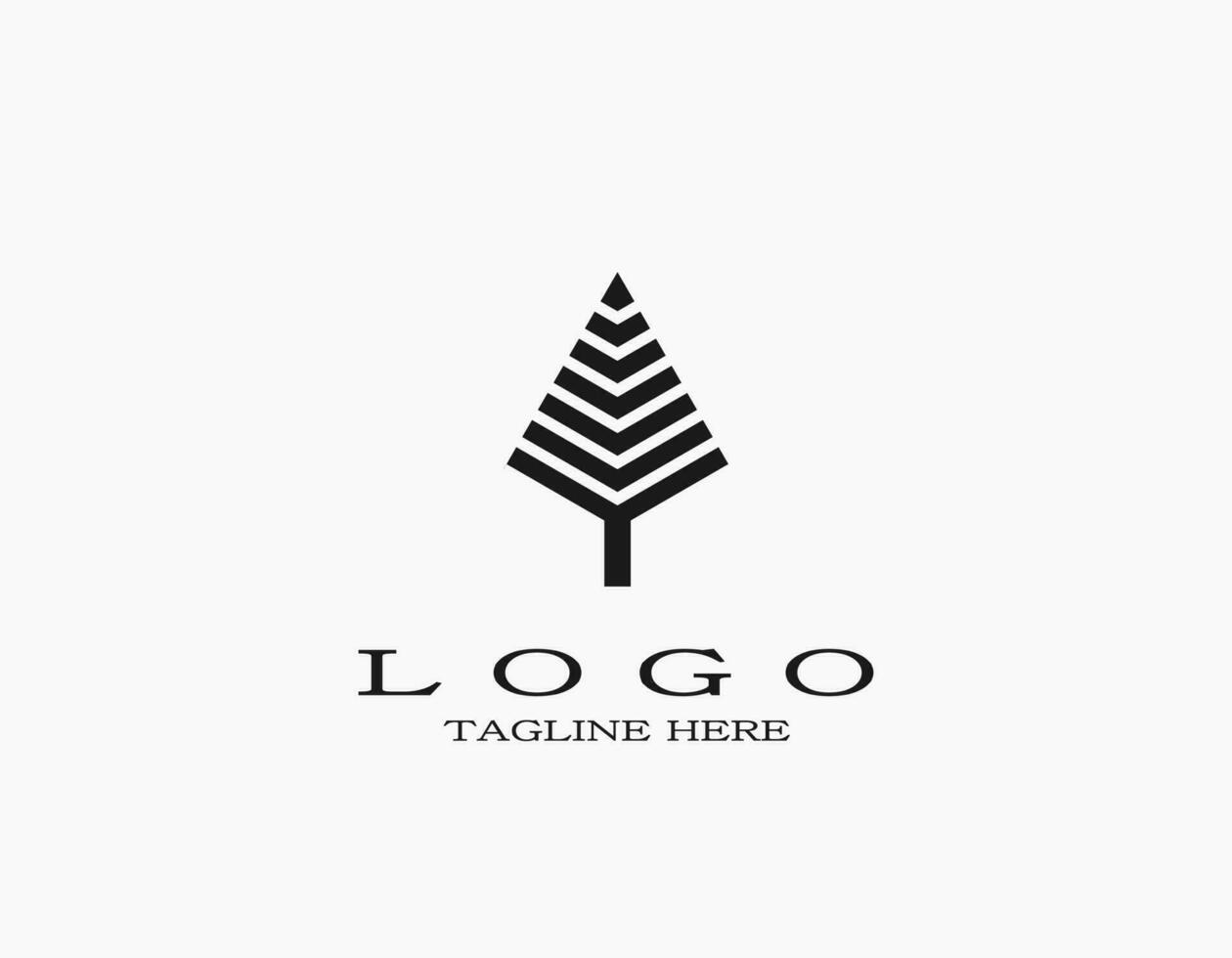 Simple logo of pyramid leaf icon. Design with thick lines vector illustration. Nature icon of leaf, pine, spruce.