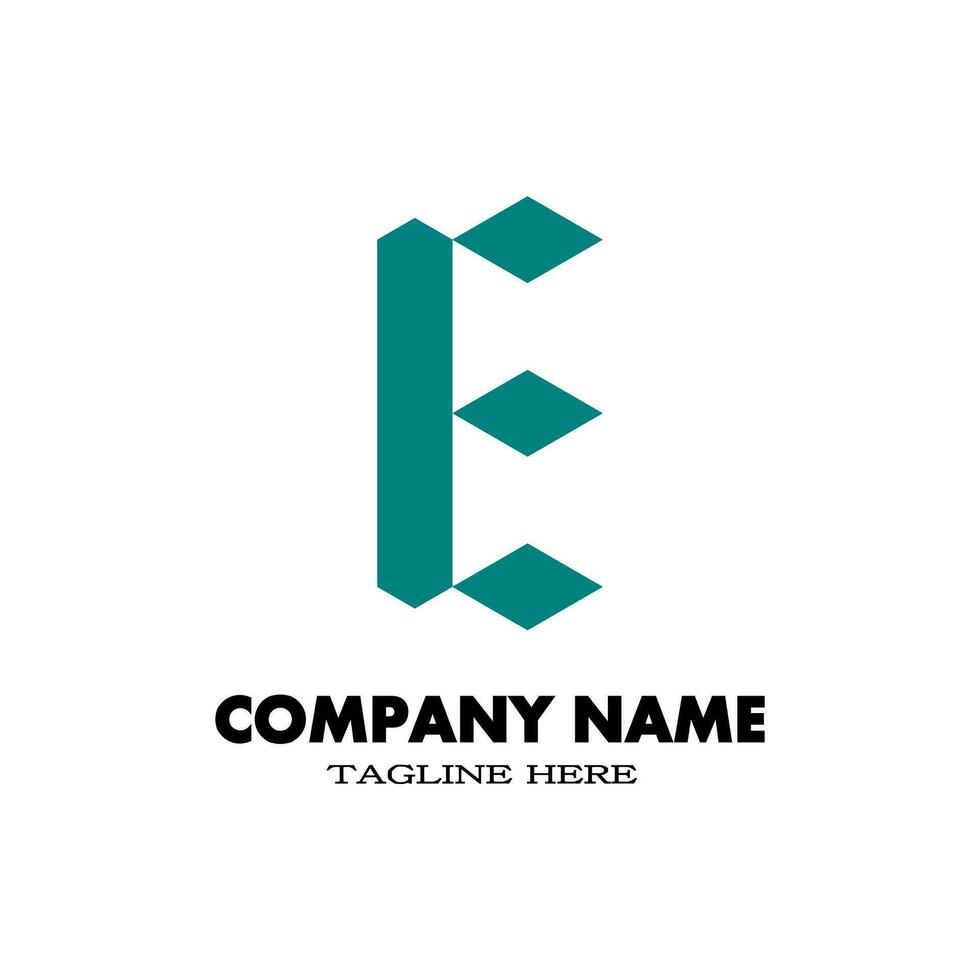 Simple letter E logo with tosca or blue color. Design logo for your brand and company name. vector