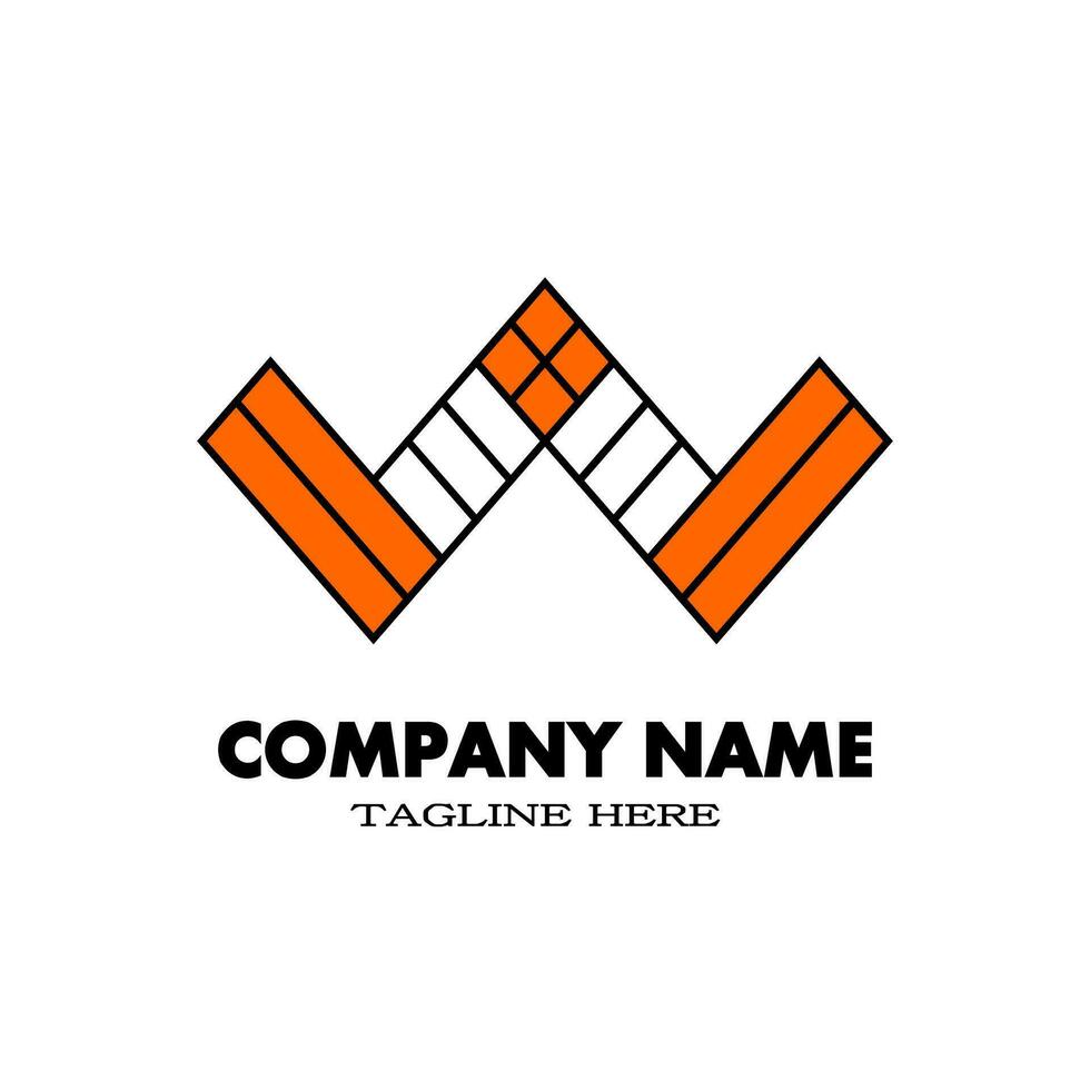 sencillo letra w logo con naranja. trenza logo concepto. diseño logo para tu marca y empresa nombre. vector