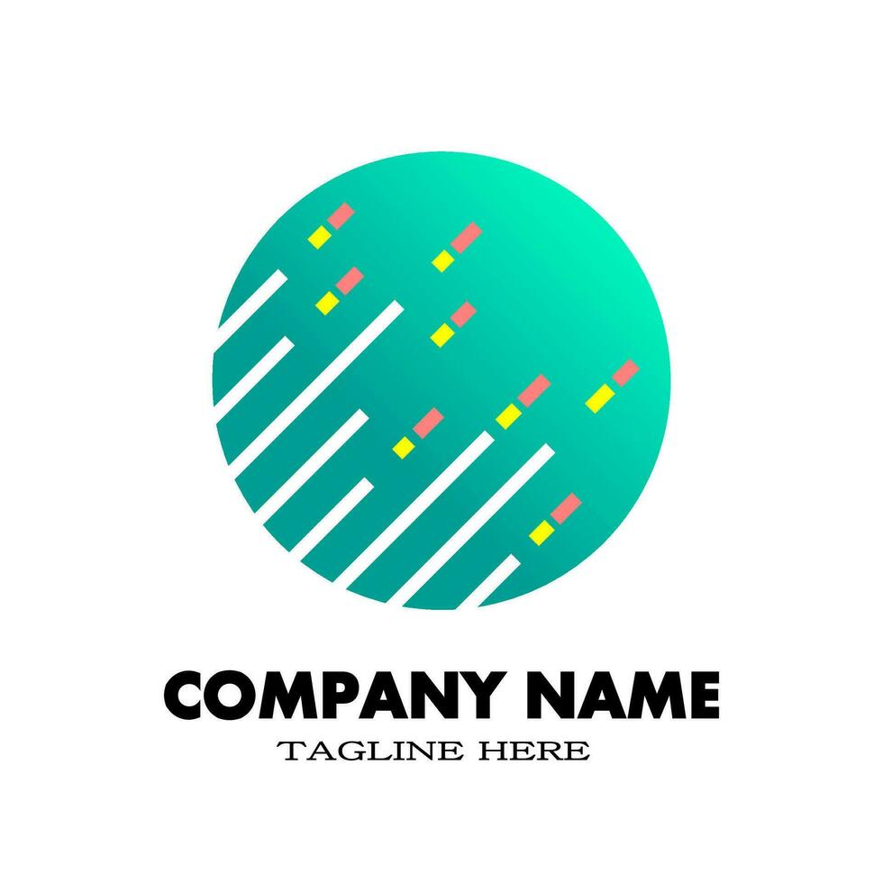 Tech connectivity world logo with turquoise color. Design a logo for your brand and company name. vector