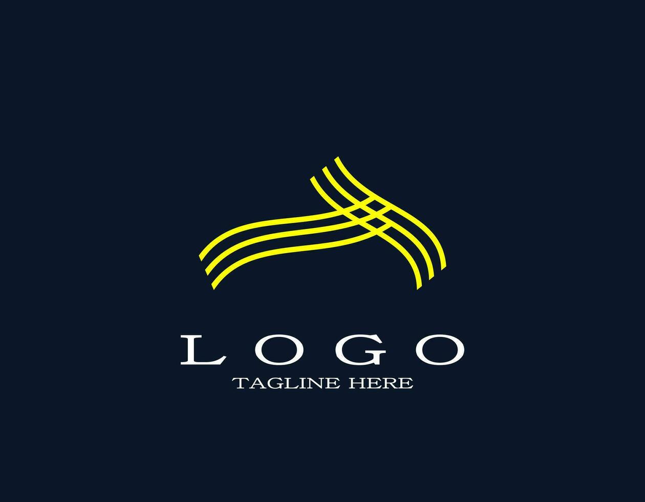 Elegant abstract logo with yellow lines art. Suitable for company, resort, villa, travel, hotel, spa, and beauty brand logo. vector