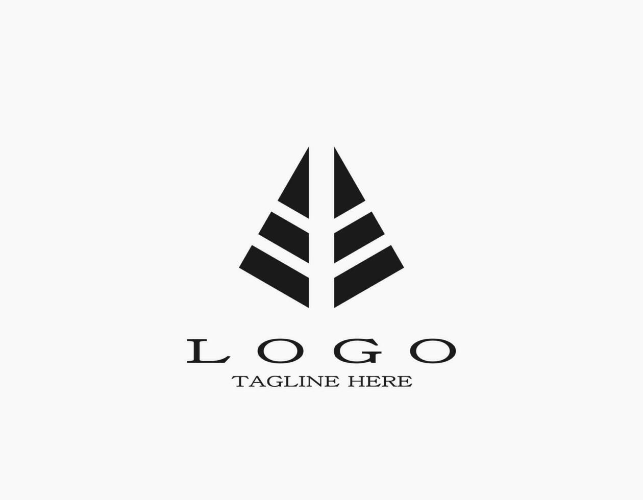 minimalista elegante pirámide o triángulo logo ese formado desde negro línea. vector