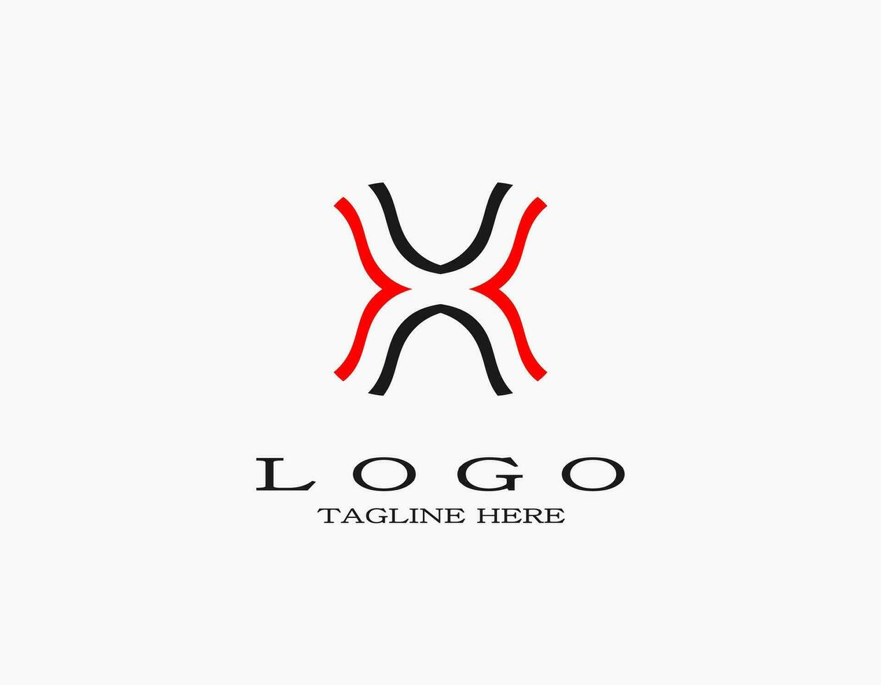 Modern letter X logo. Minimal design with black and red lines. Design a logo for your brand and company name. vector