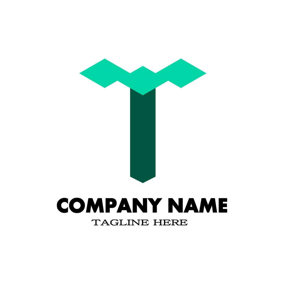 Simple letter T logo with tosca color. Design logo for your brand and company name. vector