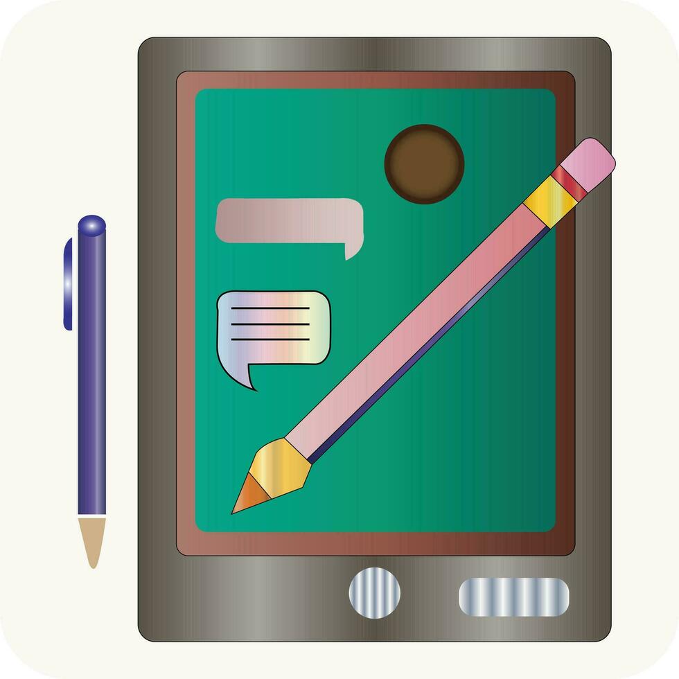 Digital Writing Pad, writing tap, Creative Pen Display with hand, Drawing board, vector image