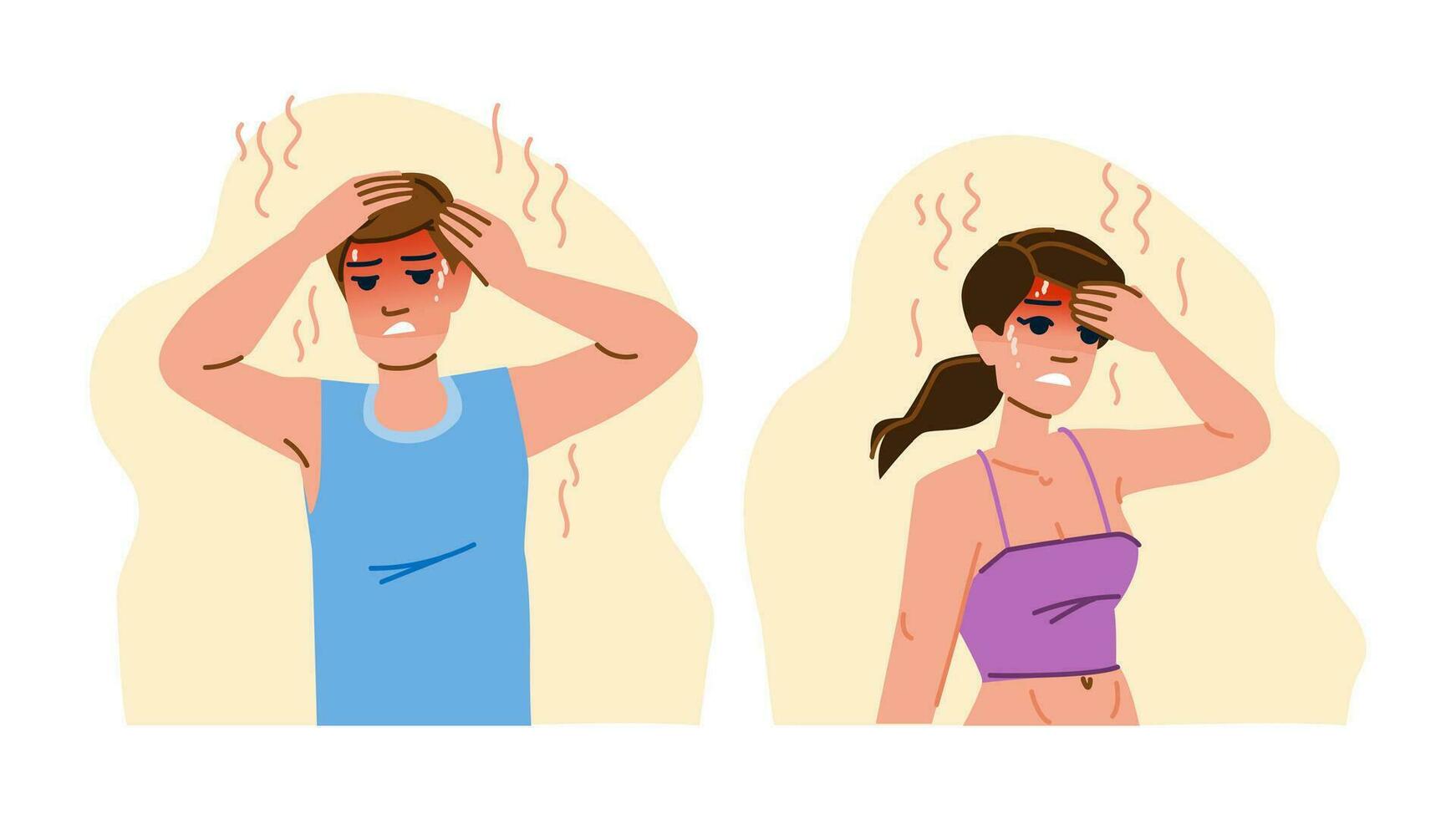 warm suffer from heat vector