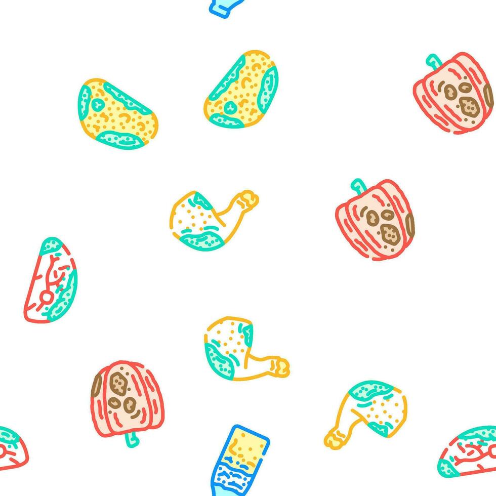 rotten food waste seamless pattern vector