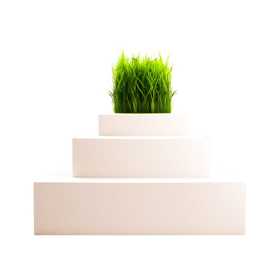 White Podium Green Grass Generative Ai png