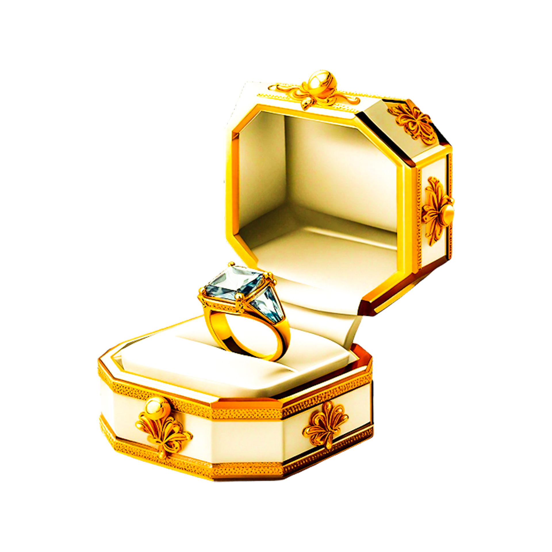 a-gold-box-with-one-diamonds-inside-of-it-generative-ai-32518091-png