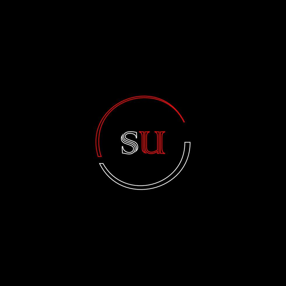 SU creative modern letters logo design template vector