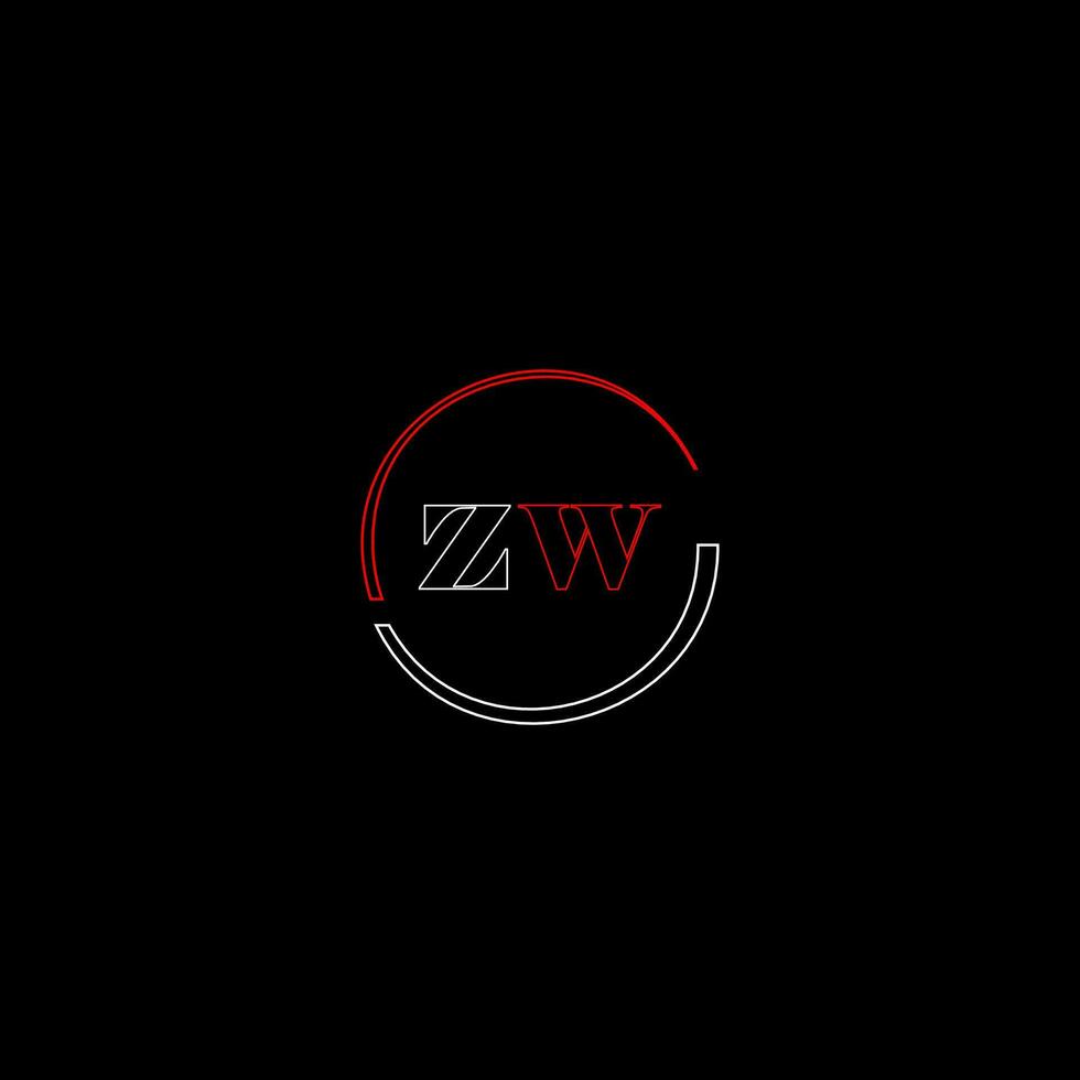 ZW creative modern letters logo design template vector