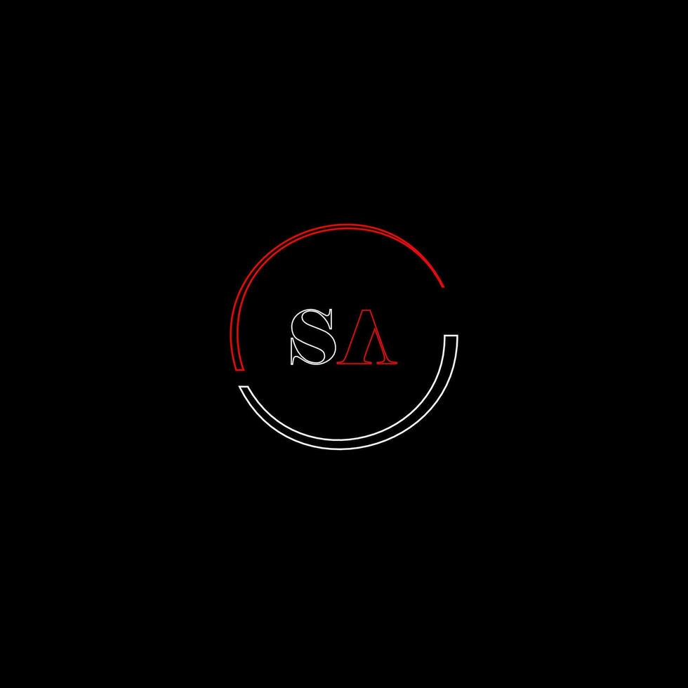 SA creative modern letters logo design template vector