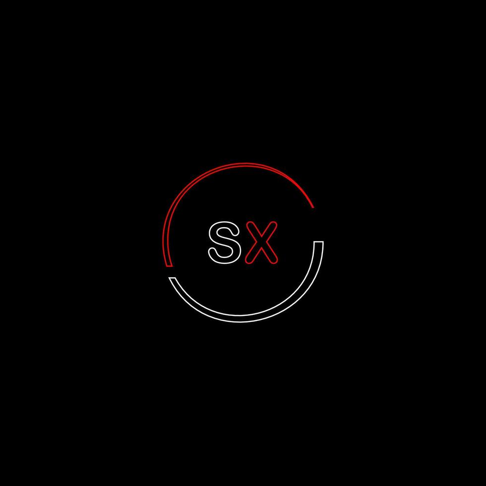 SX creative modern letters logo design template vector