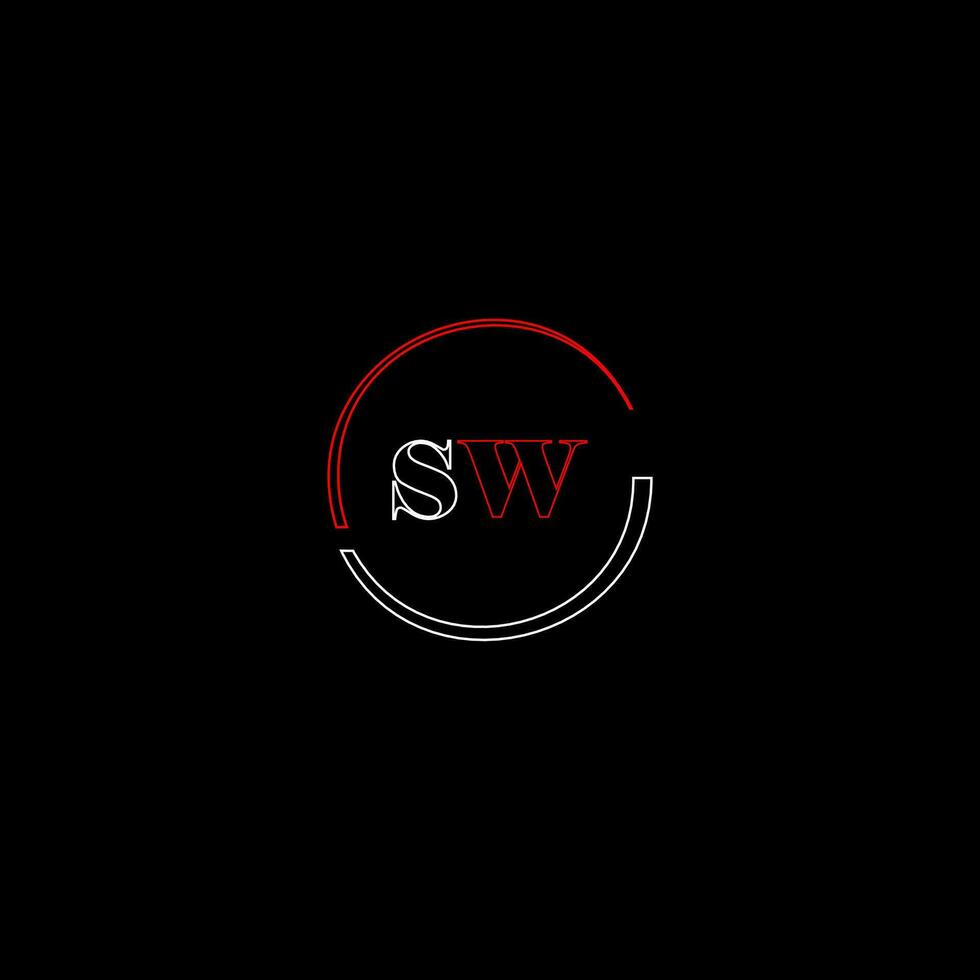 SW creative modern letters logo design template vector