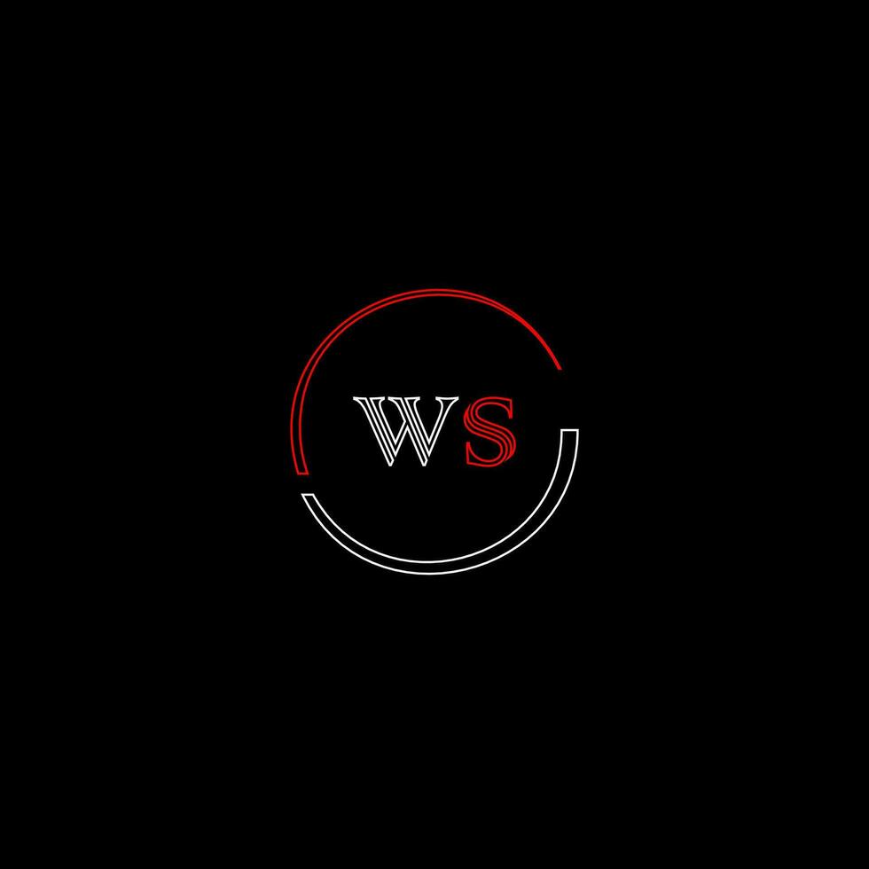 WS creative modern letters logo design template vector