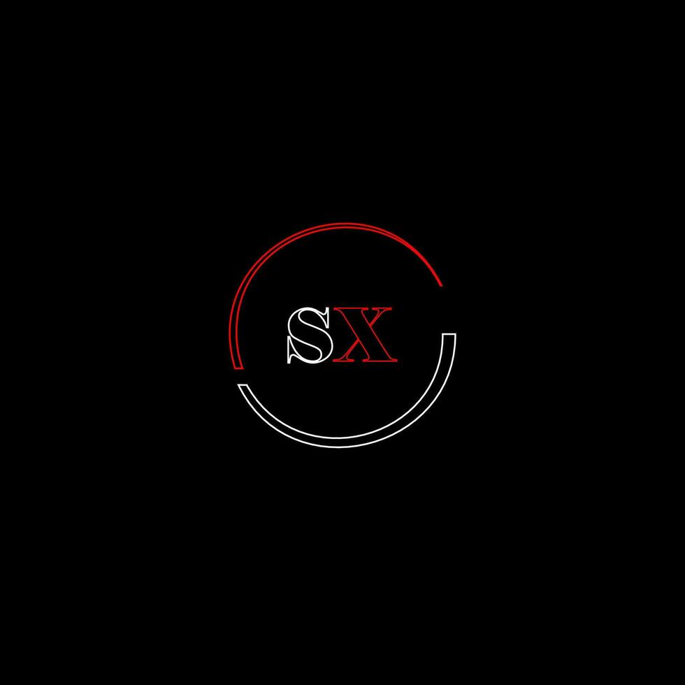 sx creativo moderno letras logo diseño modelo vector