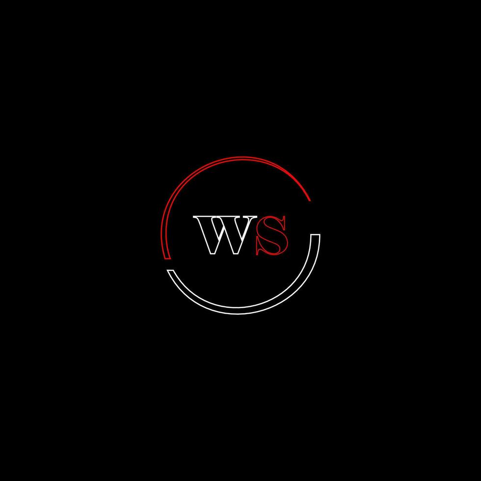 WS creative modern letters logo design template vector