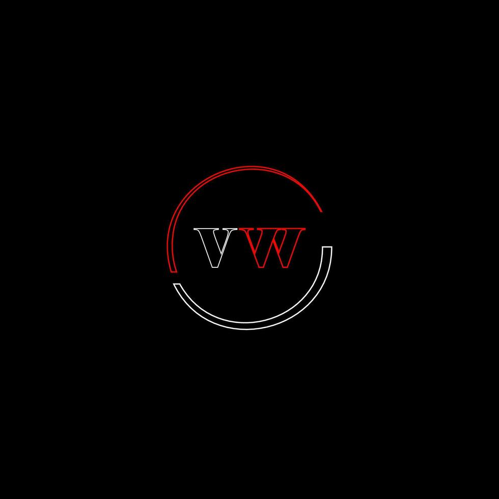 VW creative modern letters logo design template vector