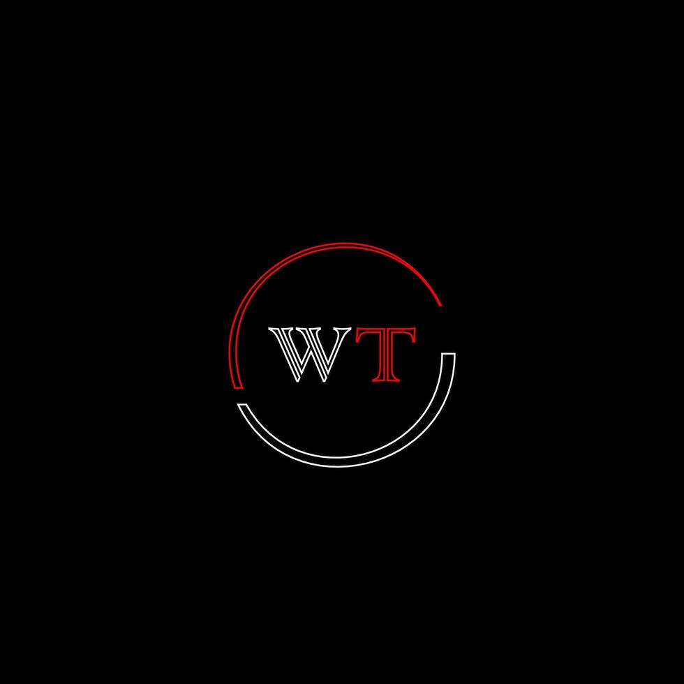 WT creative modern letters logo design template vector