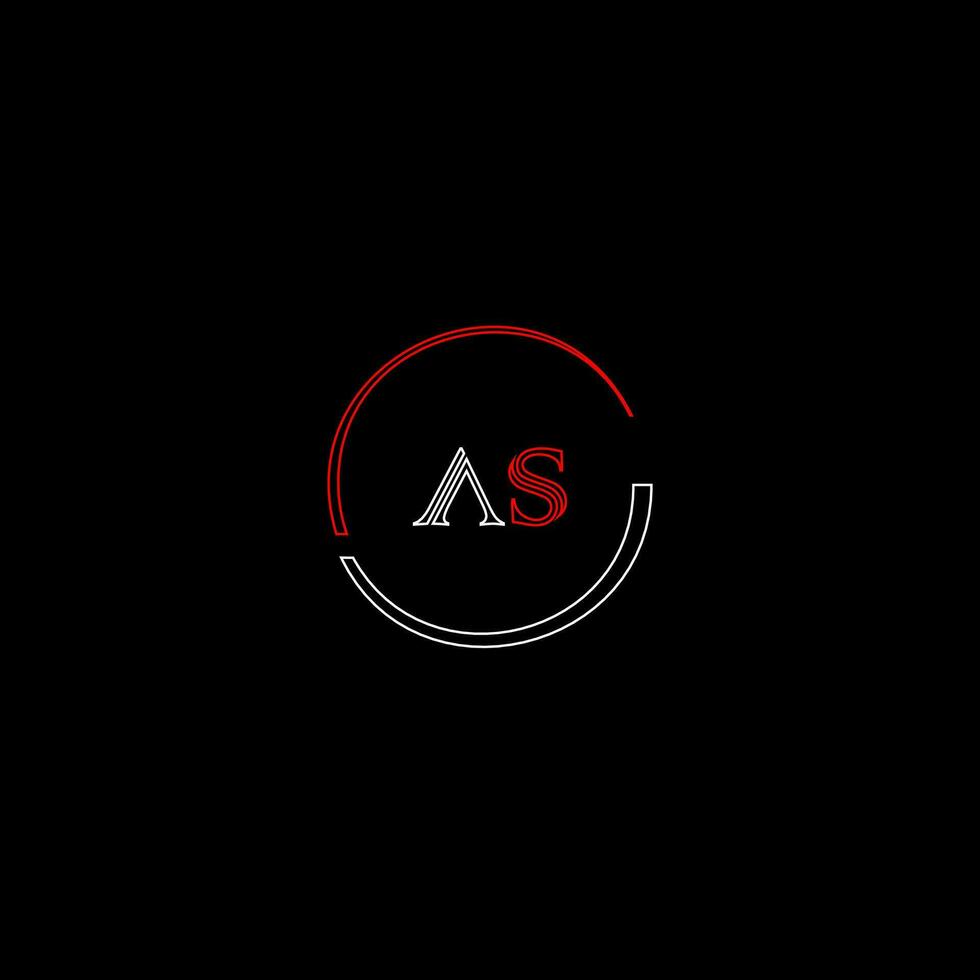 AS creative modern letters logo design template vector