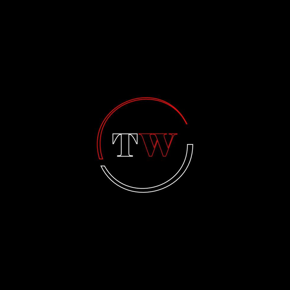 TW creative modern letters logo design template vector