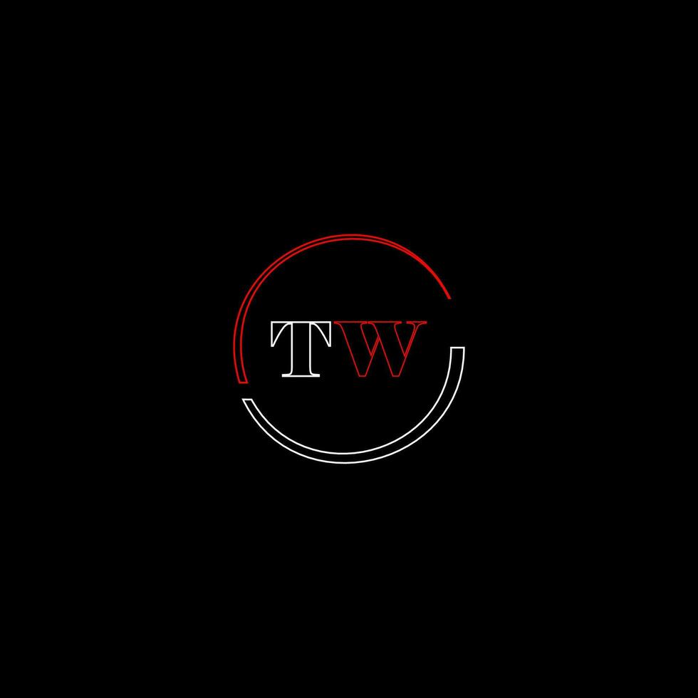 tw creativo moderno letras logo diseño modelo vector