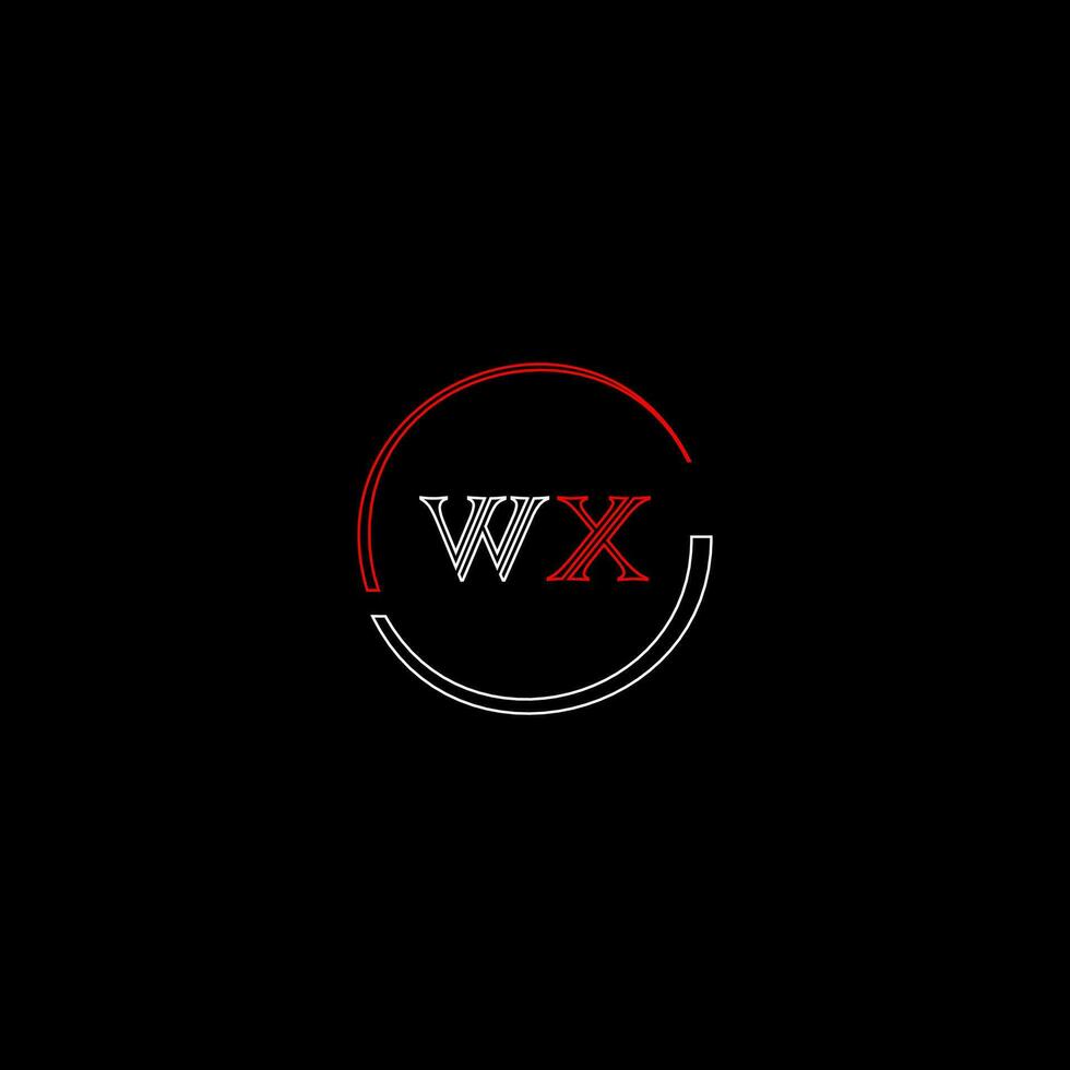 WX creative modern letters logo design template vector