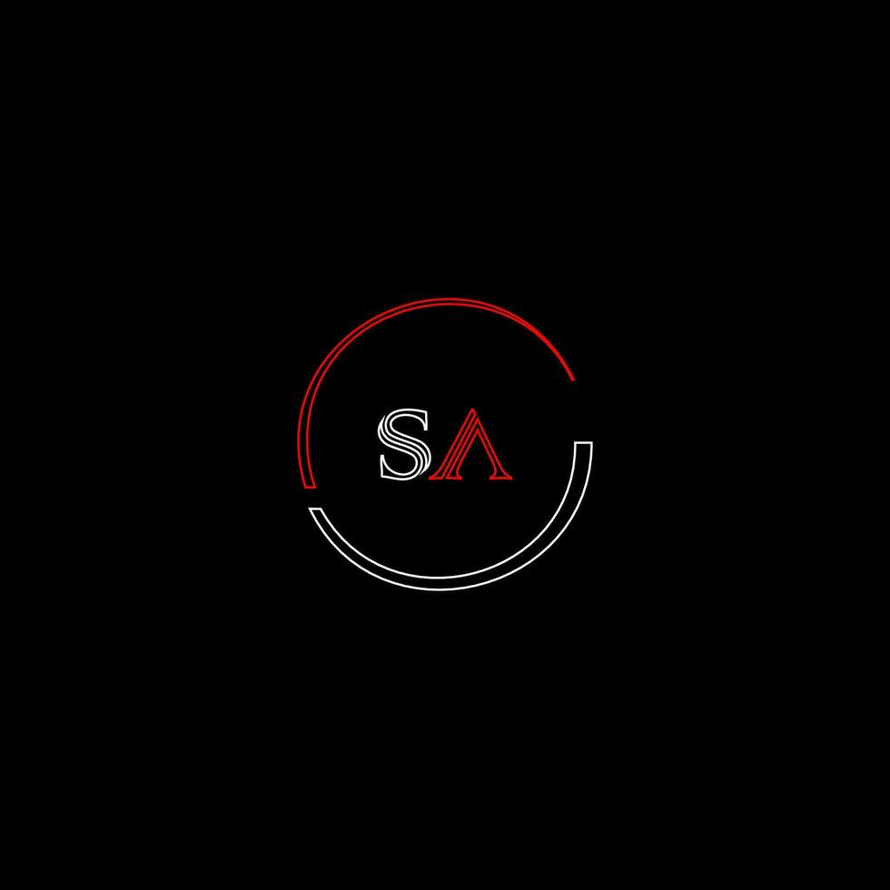 SA creative modern letters logo design template vector