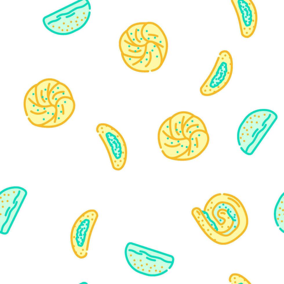 bun bread burger hamburger vector seamless pattern