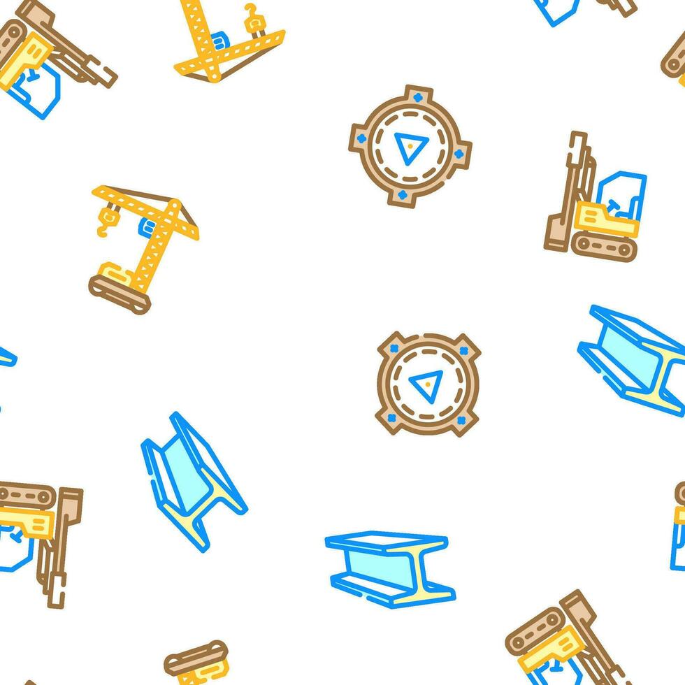 civil engineer construction vector seamless pattern