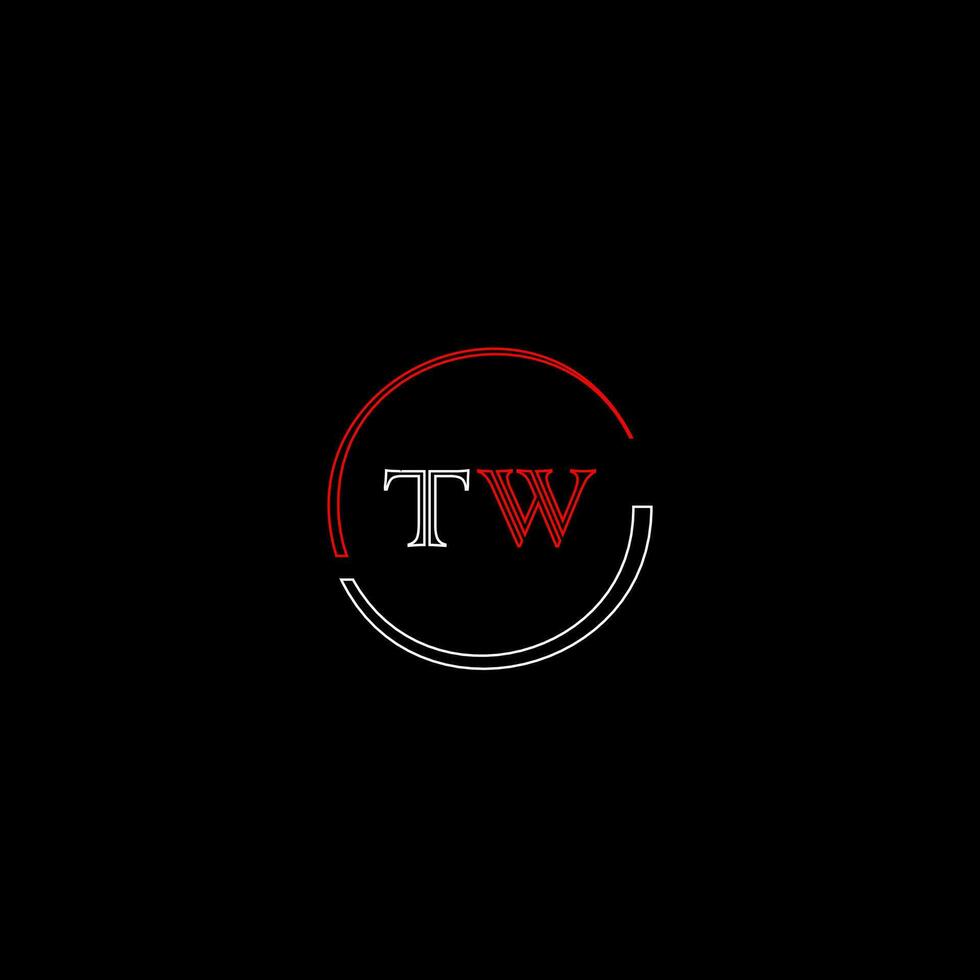 TW creative modern letters logo design template vector