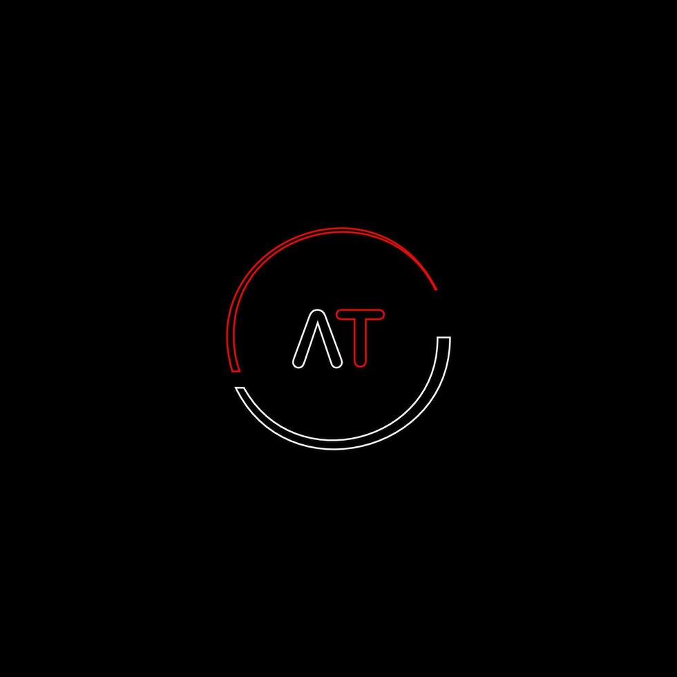 AT creative modern letters logo design template vector