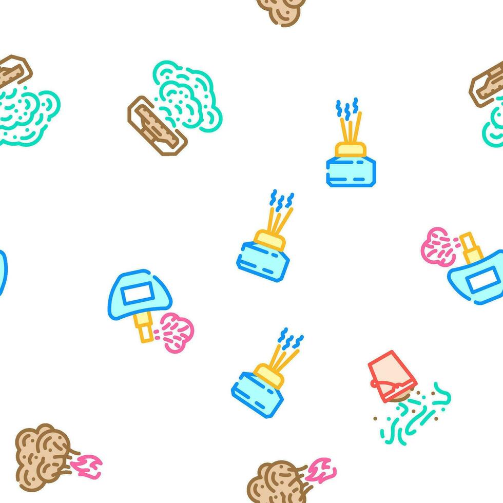 smell nose aroma odor vector seamless pattern