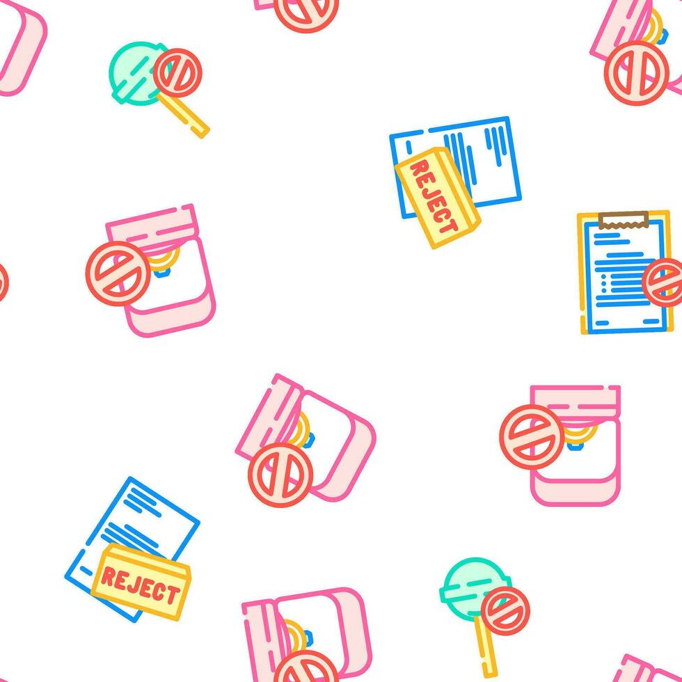 reject deny document cancel vector seamless pattern