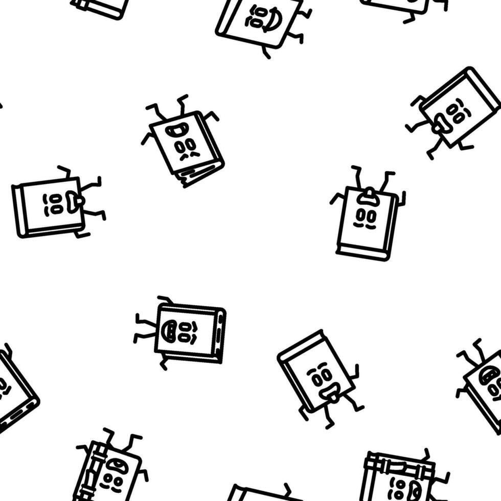 book character school seamless pattern vector