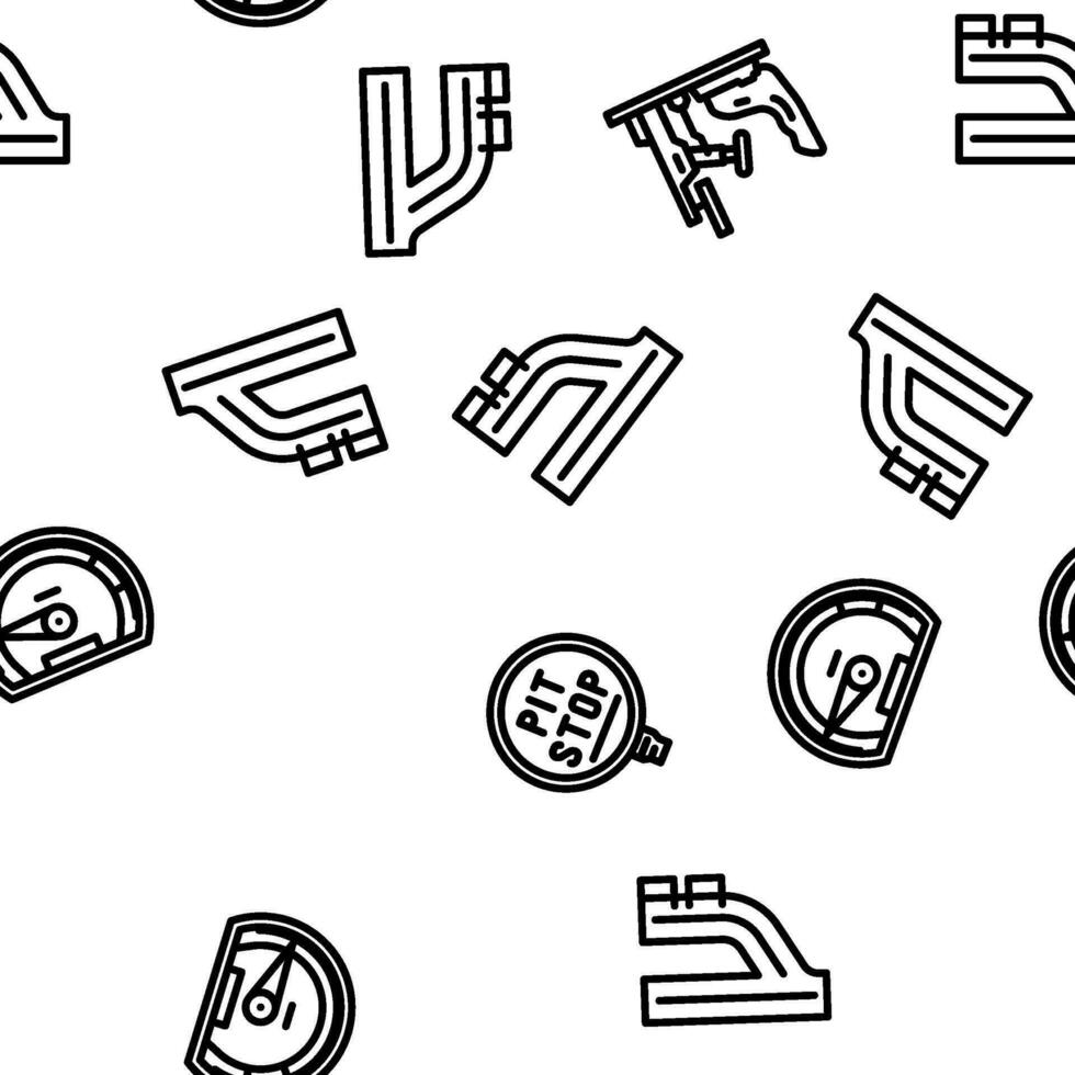 car speed auto race vector seamless pattern