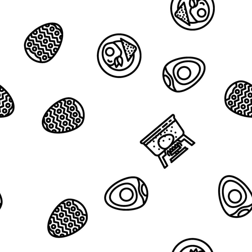 chicken egg farm brown vector seamless pattern