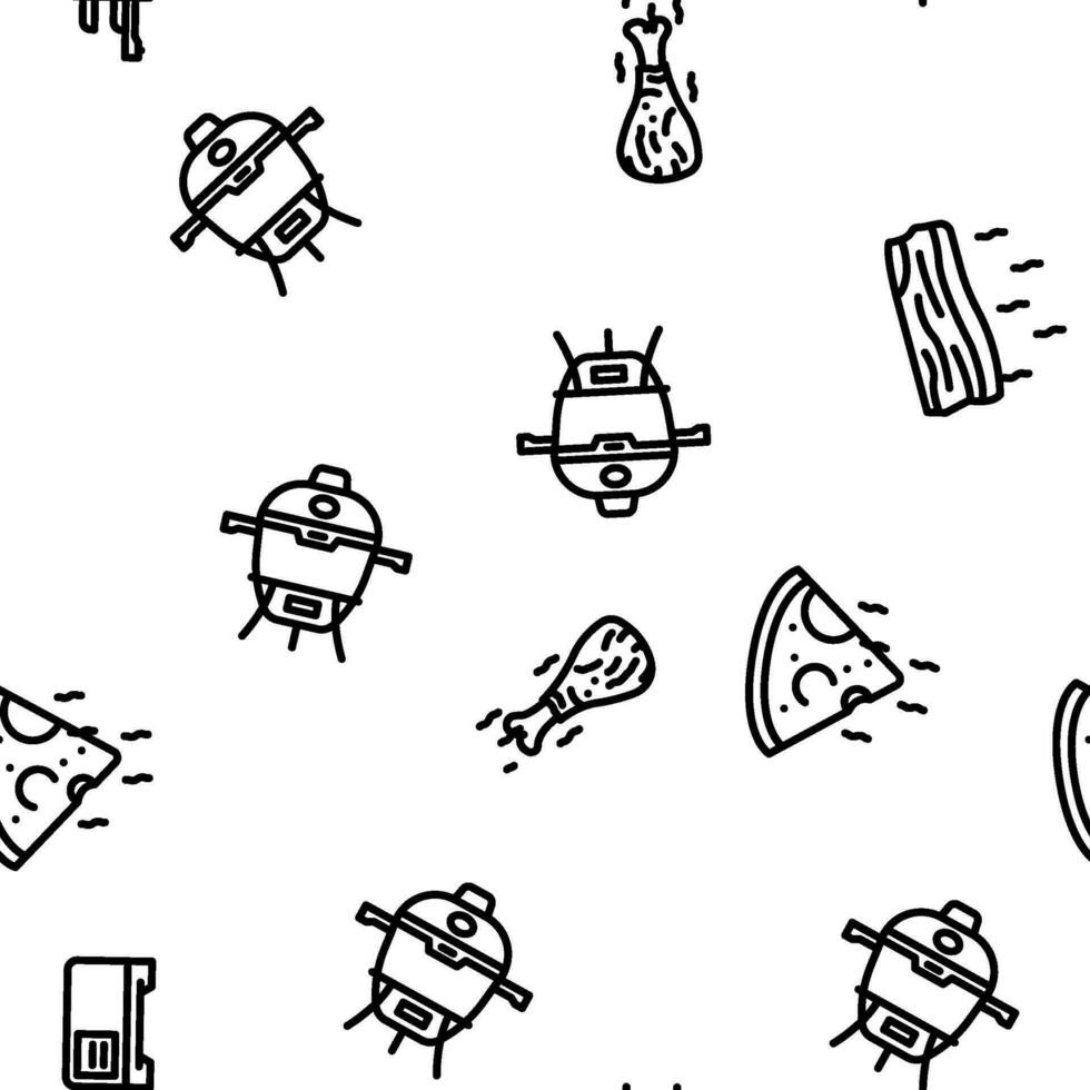 smoked meat bbq seamless pattern vector