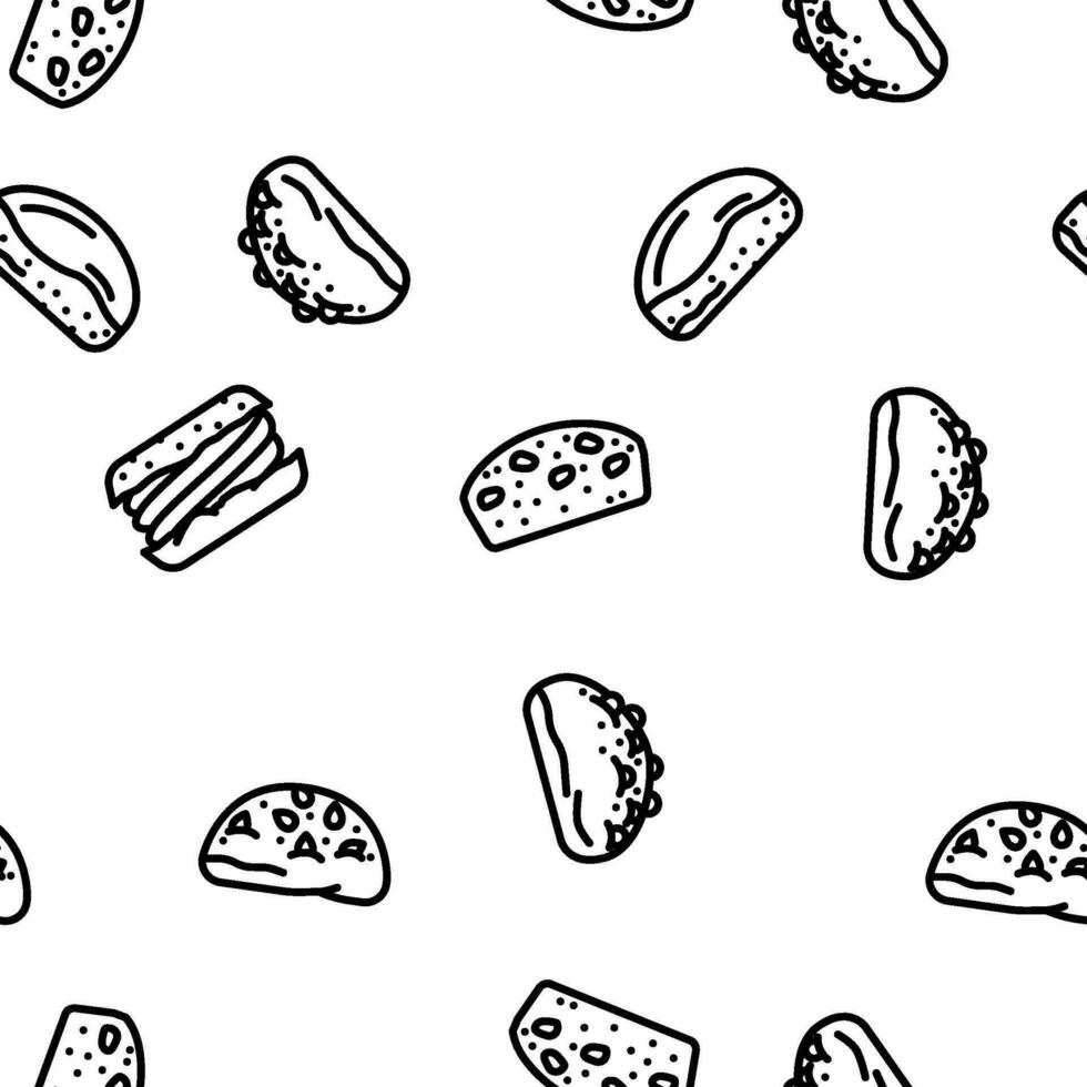 bun bread burger hamburger vector seamless pattern