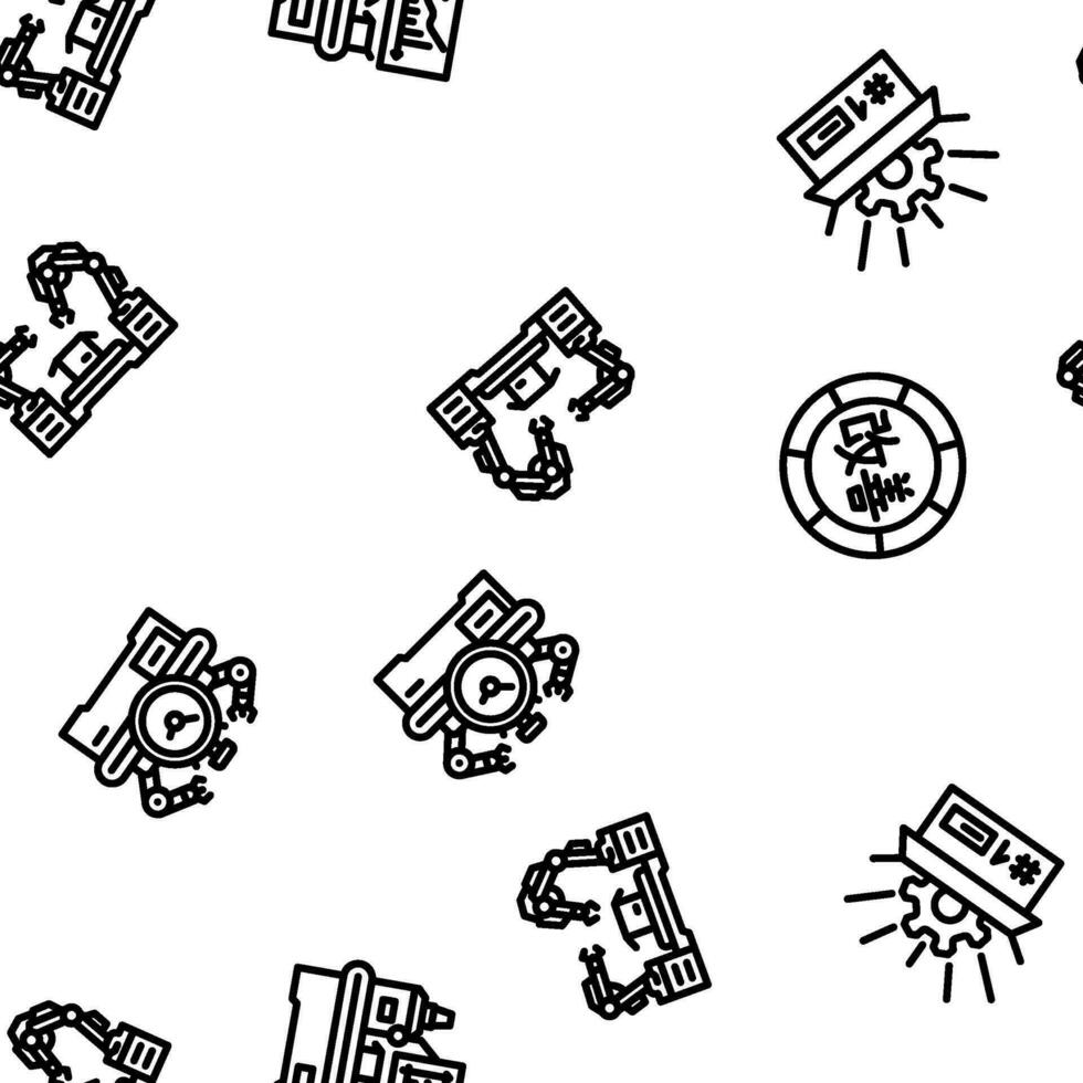 manufacturing factory production vector seamless pattern