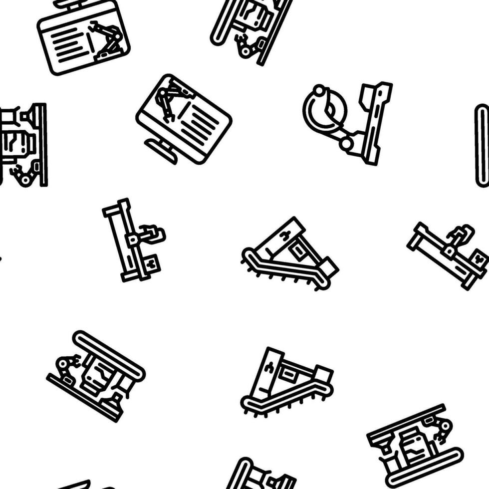 manufacturing factory production vector seamless pattern