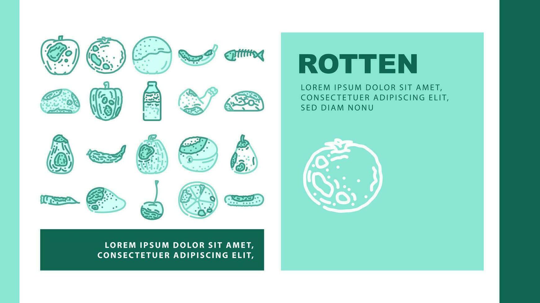 rotten food waste landing header vector