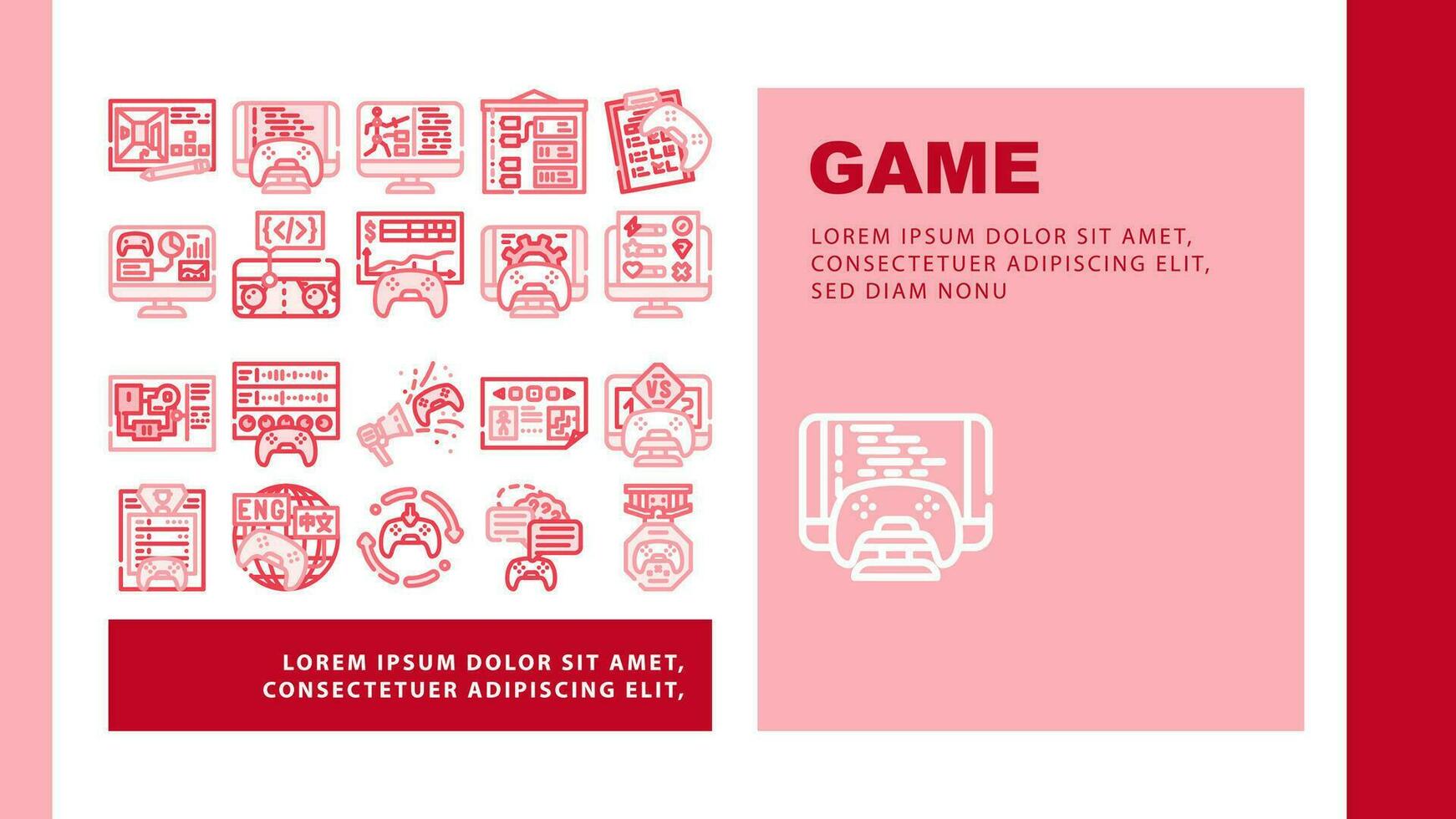 game development software landing header vector