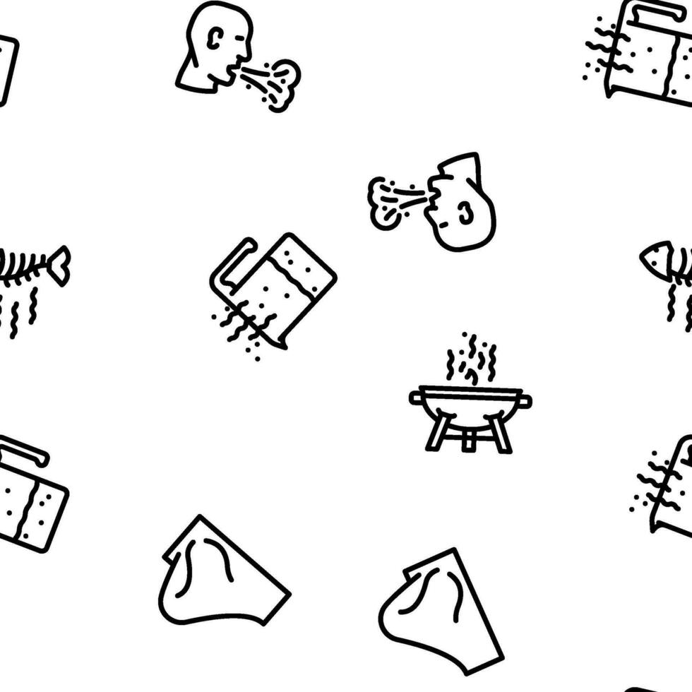 smell nose aroma odor vector seamless pattern