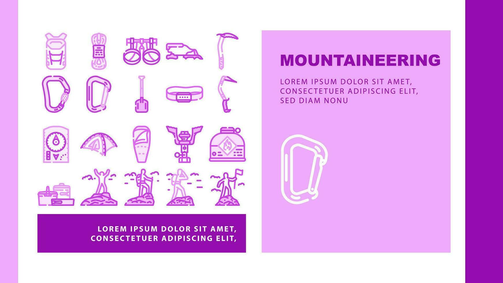 mountaineering tool sport landing header vector