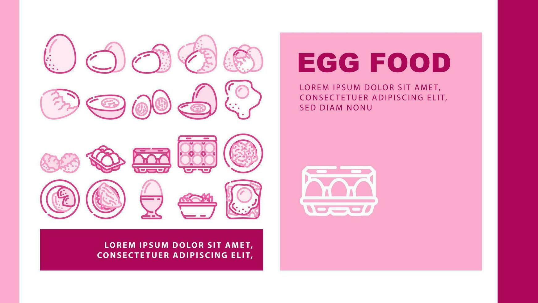 egg food healthy fresh landing header vector