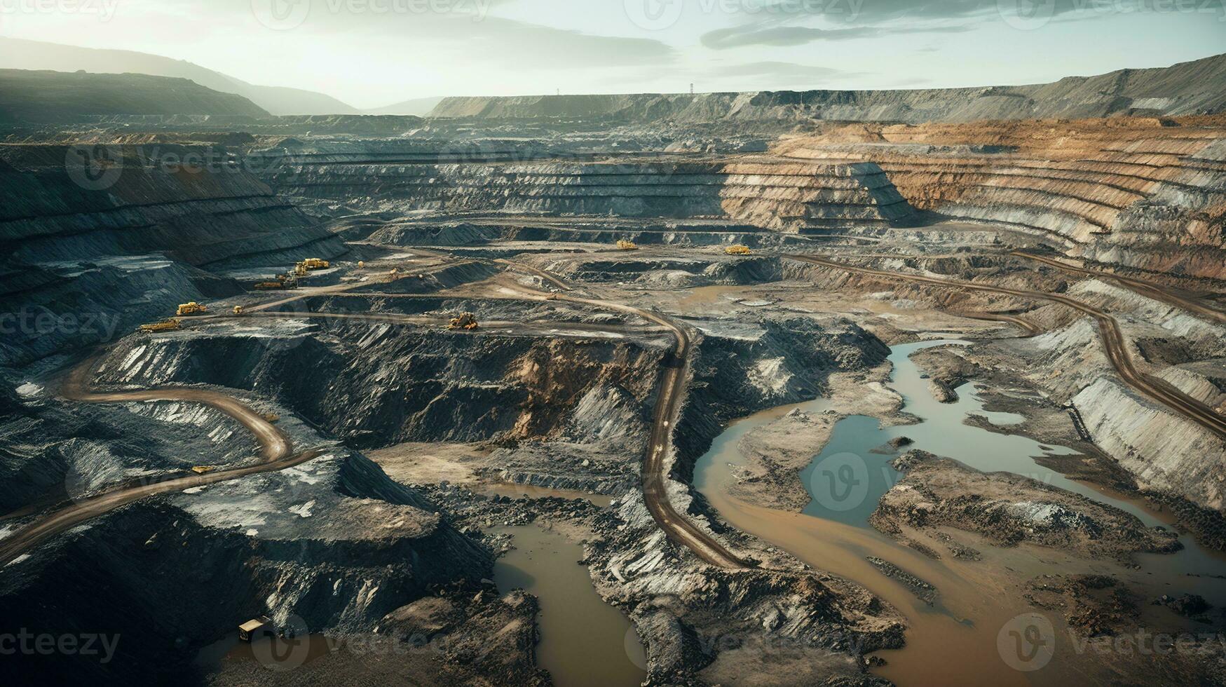 Height View of An Open Pit Mining Site photo
