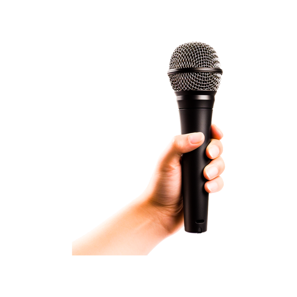 Hand holding microphone  Generative Ai png